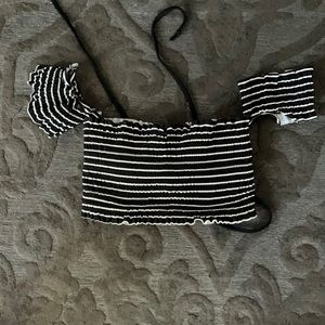 Xhilaration Black and White Bikini Top